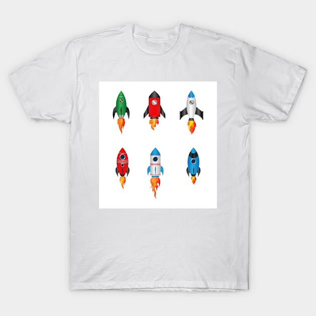 Wallpaper Rocket T-Shirt by Rizaldiuk